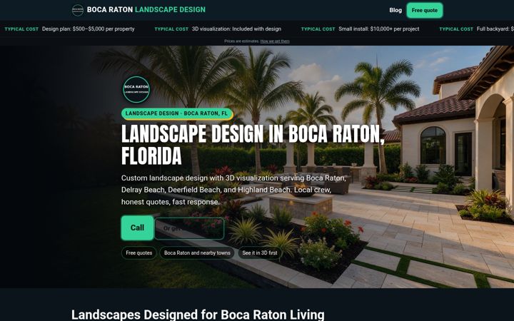 Boca Raton Landscape Design website