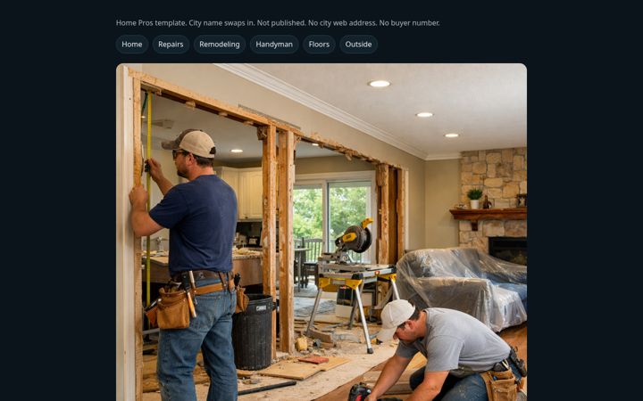 Home pro construction and remodel website