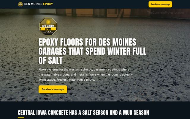 Des Moines Epoxy website