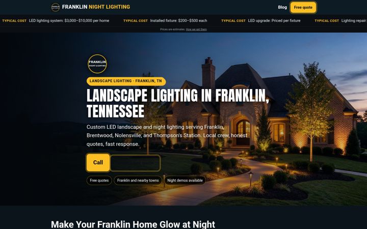 Landscape Lighting Franklin website