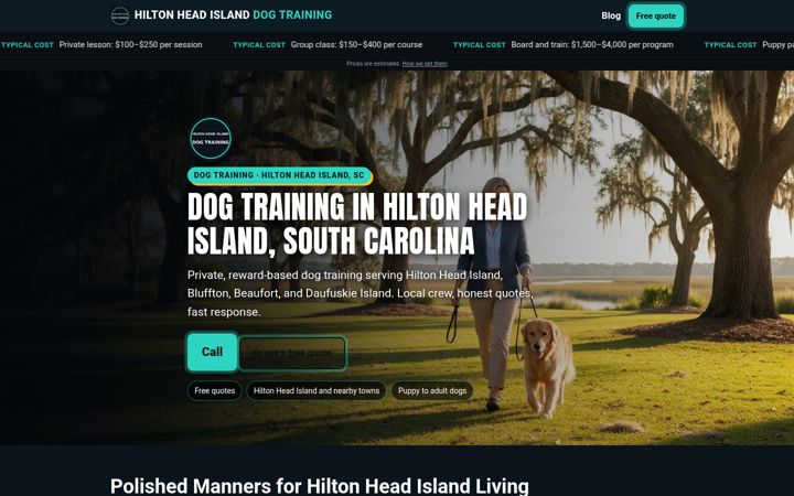 Dog Training Hilton Head website