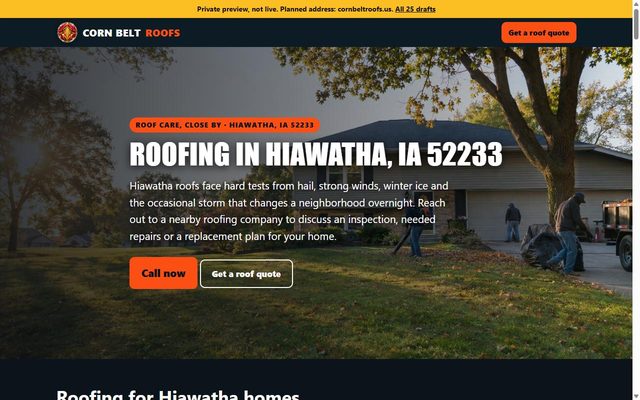 Corn Belt Roofs website