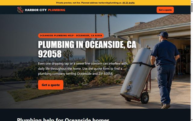 Harbor City Plumbing website