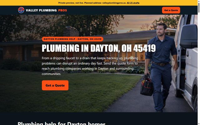 Valley Plumbing Pros website