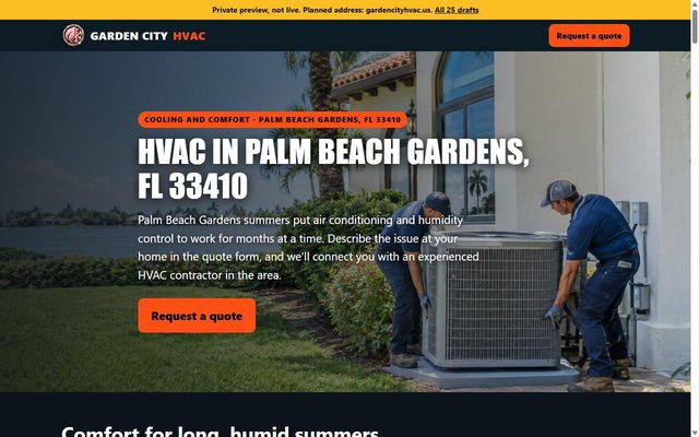 Garden City HVAC website