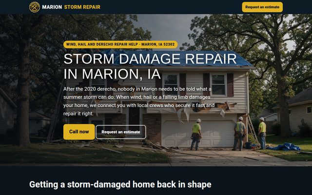 Marion Storm Repair website