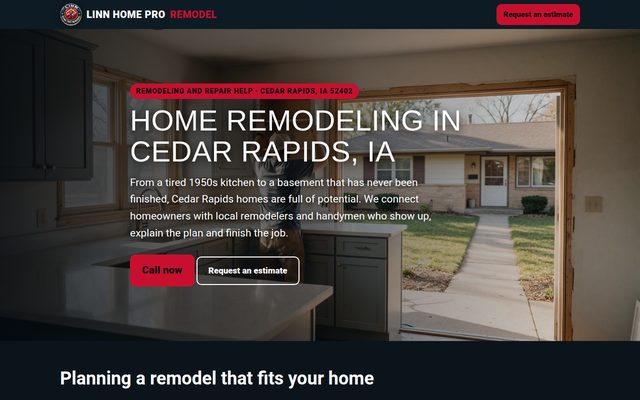 Linn Home Pro Remodel website