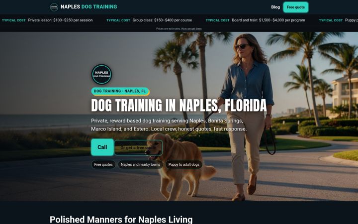 Dog Training Naples website