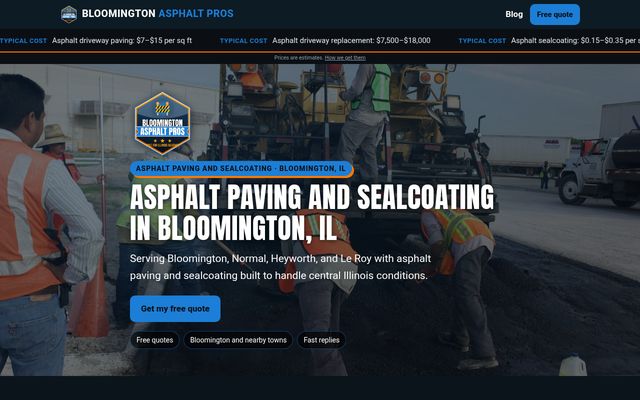 Bloomington Asphalt Pros website