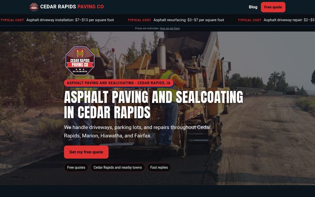 Cedar Rapids Paving Co website