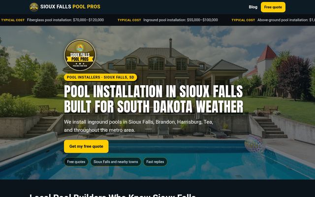 Sioux Falls Pool Pros website