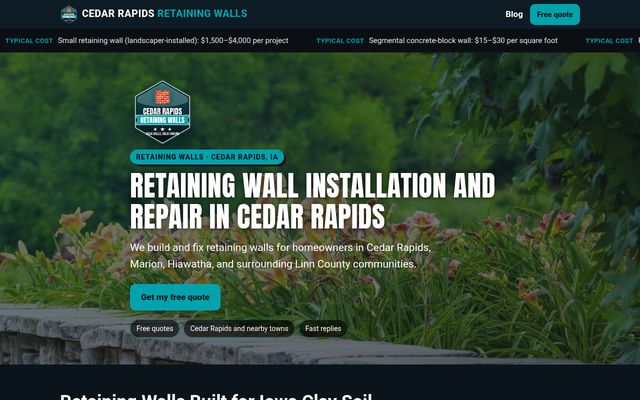 Cedar Rapids Retaining Walls website