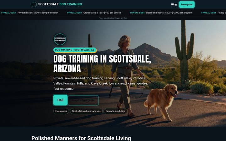 Dog Training Scottsdale website