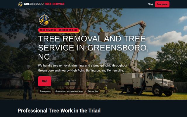 Tree Removal Greensboro website
