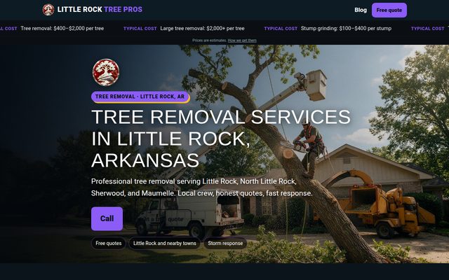 Tree Removal Little Rock website