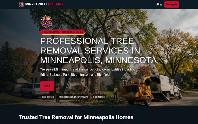 Minneapolis Tree Pros website