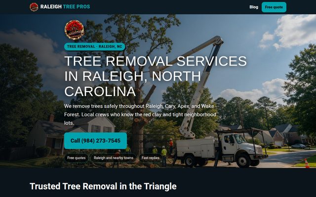Tree Removal Raleigh website