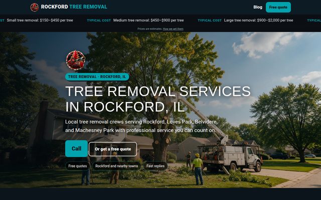 Rockford Tree Removal website