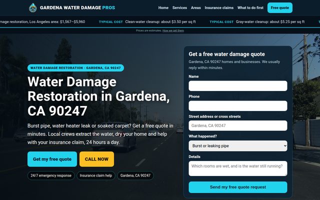 Gardena Water Damage Pros website