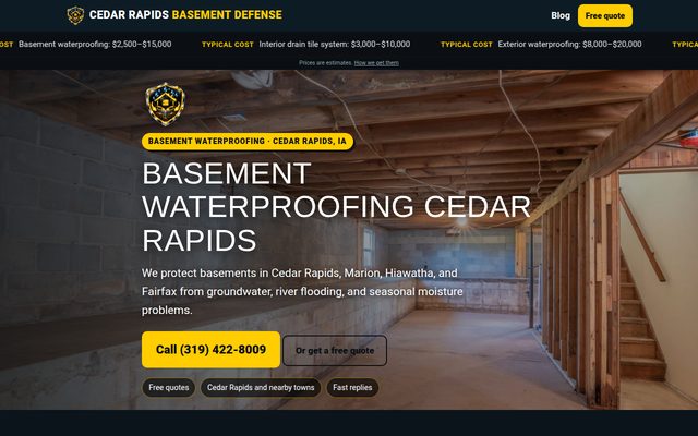 Cedar Rapids Basement Defense website