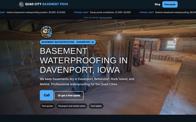 Quad City Basement Pros website